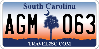 SC license plate AGM063