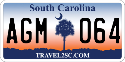 SC license plate AGM064