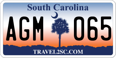 SC license plate AGM065