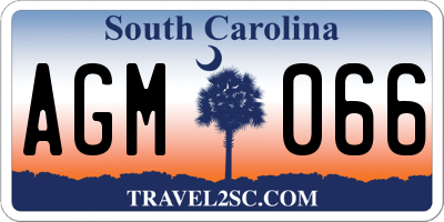 SC license plate AGM066