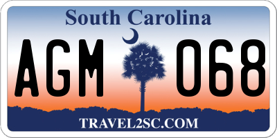 SC license plate AGM068