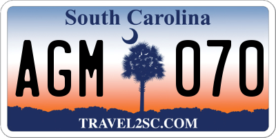 SC license plate AGM070
