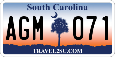 SC license plate AGM071