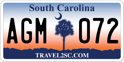SC license plate AGM072