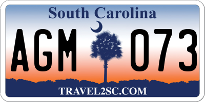 SC license plate AGM073
