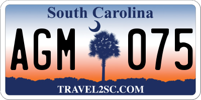 SC license plate AGM075