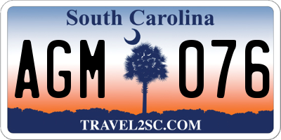 SC license plate AGM076