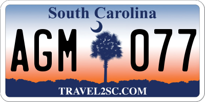 SC license plate AGM077