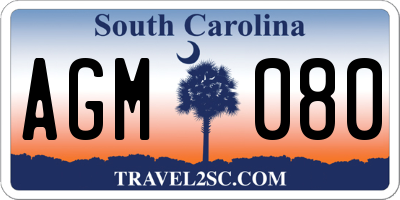 SC license plate AGM080