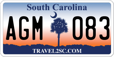 SC license plate AGM083
