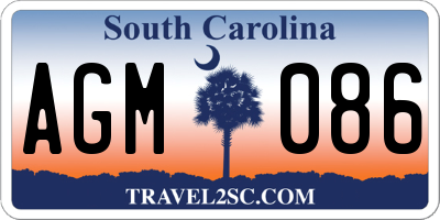 SC license plate AGM086
