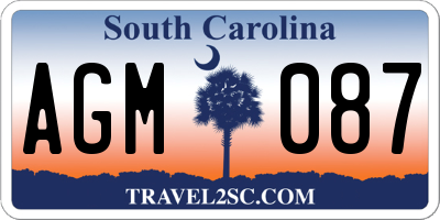 SC license plate AGM087