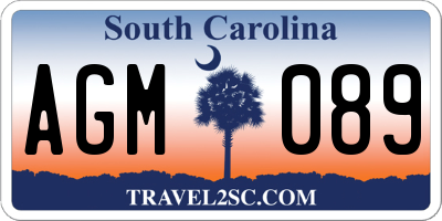 SC license plate AGM089