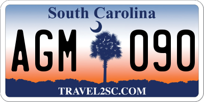 SC license plate AGM090