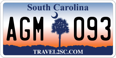 SC license plate AGM093