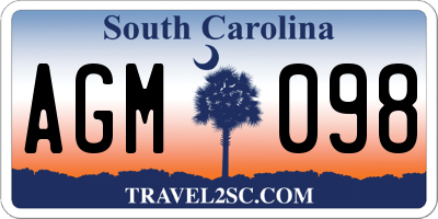 SC license plate AGM098