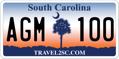 SC license plate AGM100