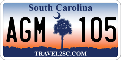 SC license plate AGM105
