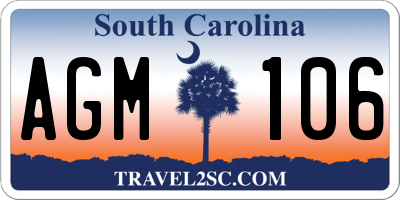 SC license plate AGM106