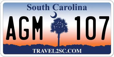 SC license plate AGM107