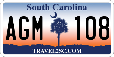 SC license plate AGM108