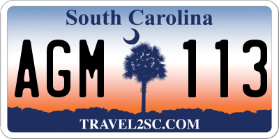 SC license plate AGM113