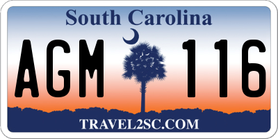 SC license plate AGM116