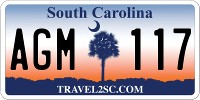 SC license plate AGM117
