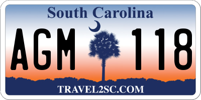 SC license plate AGM118