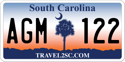 SC license plate AGM122