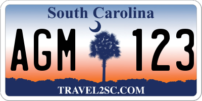 SC license plate AGM123