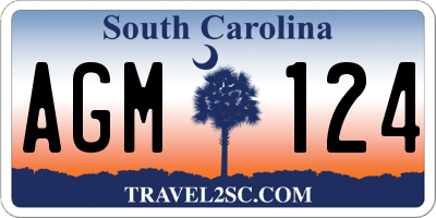SC license plate AGM124