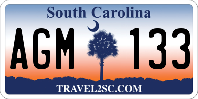 SC license plate AGM133