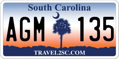 SC license plate AGM135