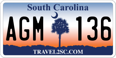 SC license plate AGM136