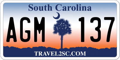 SC license plate AGM137