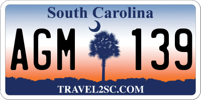 SC license plate AGM139