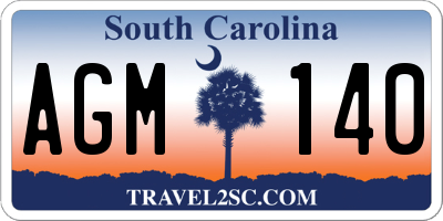 SC license plate AGM140