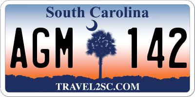 SC license plate AGM142