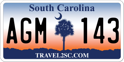 SC license plate AGM143