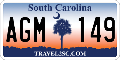 SC license plate AGM149