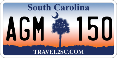 SC license plate AGM150