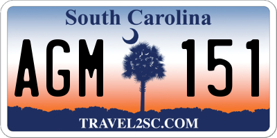 SC license plate AGM151