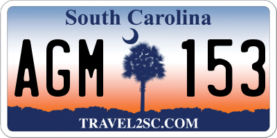 SC license plate AGM153