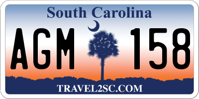 SC license plate AGM158