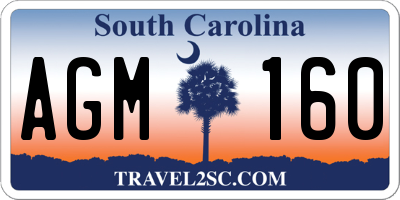 SC license plate AGM160