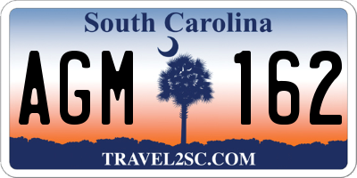 SC license plate AGM162