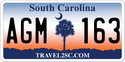 SC license plate AGM163