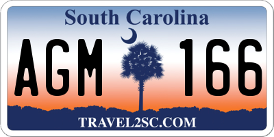 SC license plate AGM166