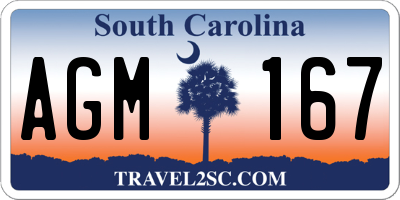 SC license plate AGM167